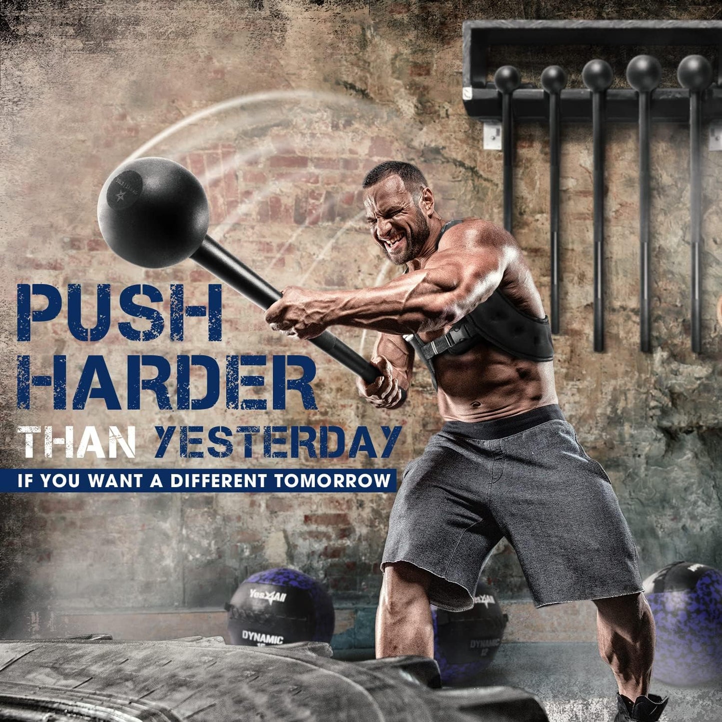 Steel Mace Bell for Strength Training, Support Full Body, Muscles, Shoulder, Grips & Forearms Workouts, Stretching 15 LB for Woman & Man